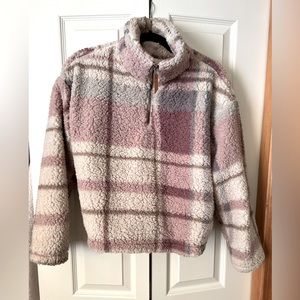 Thread Supply Sherpa fuzzy zip sweater.